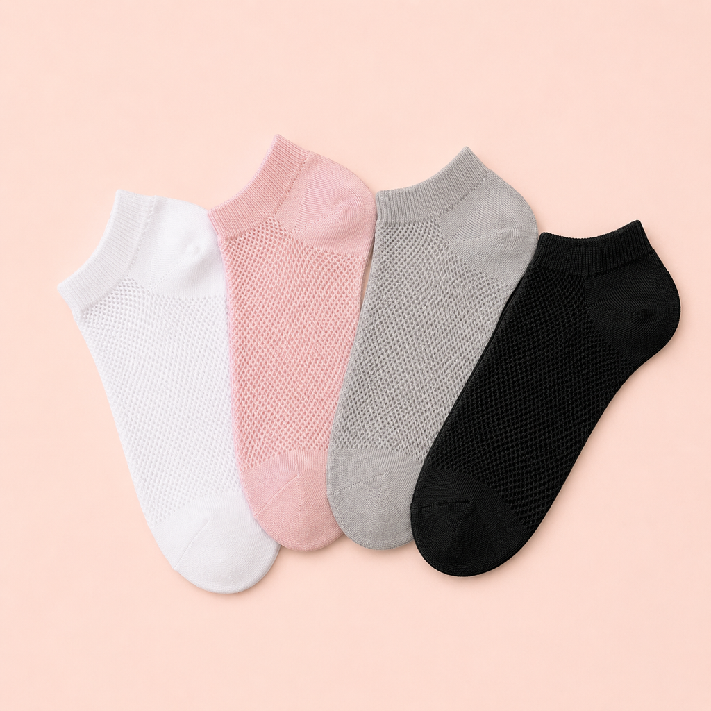Socquettes Pilates Lihyl, 4 coloris, semelles à picots